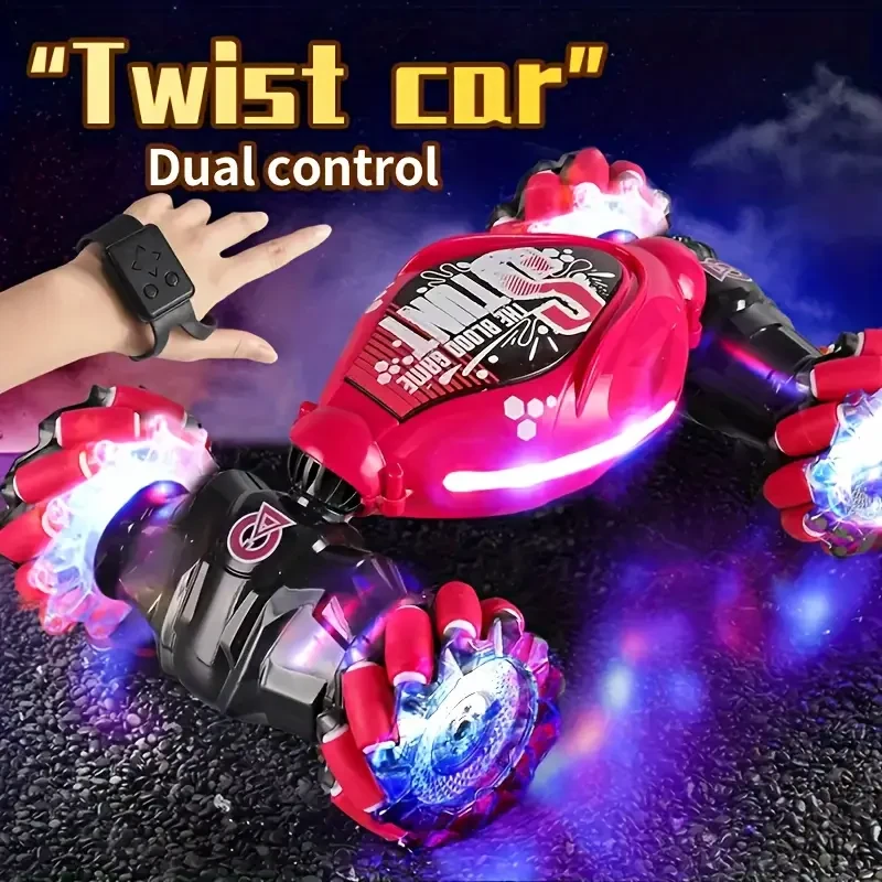 TurboDrift 4WD Gesture Controlled RC Car  Dual-Side Rotating Off-Road Vehicle with LED Lights & Music