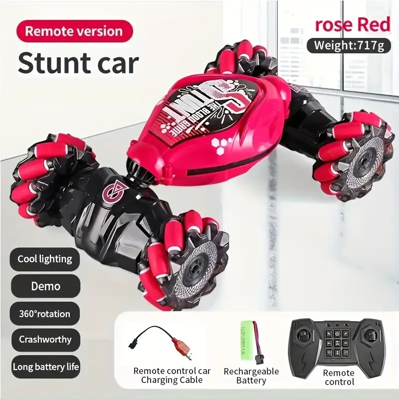 TurboDrift 4WD Gesture Controlled RC Car  Dual-Side Rotating Off-Road Vehicle with LED Lights & Music