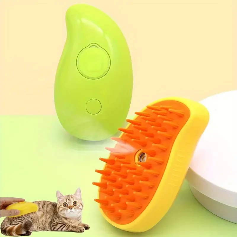 Self-Cleaning Steam Cat Brush  Pet Hair Removal Comb for Cats and Dogs