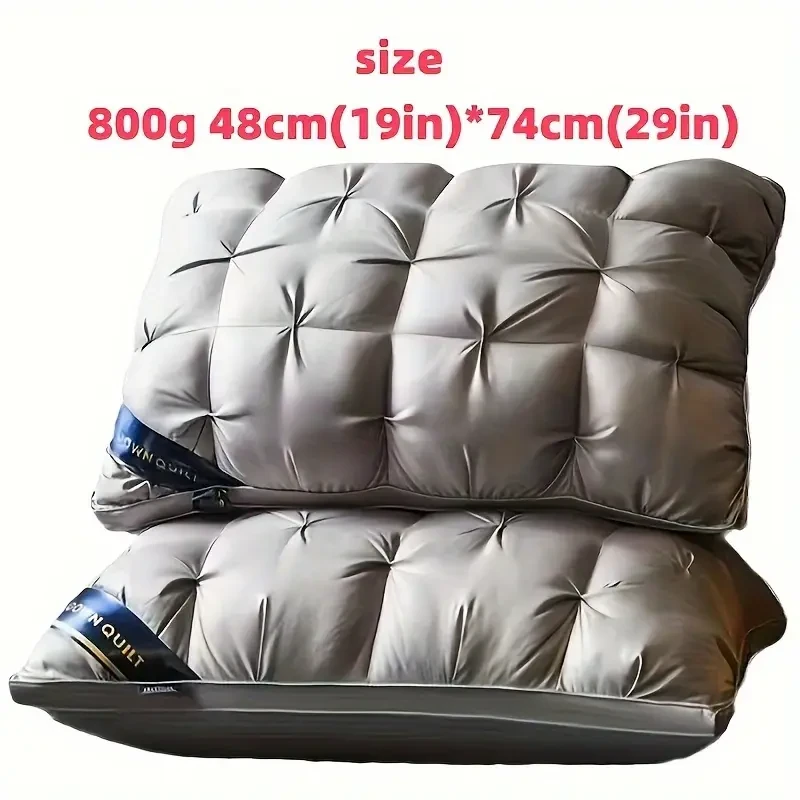 1pc 48x74cm Deep Sleep Neck Support Pillow  Non-Collapsing High Pillow for Sleeping