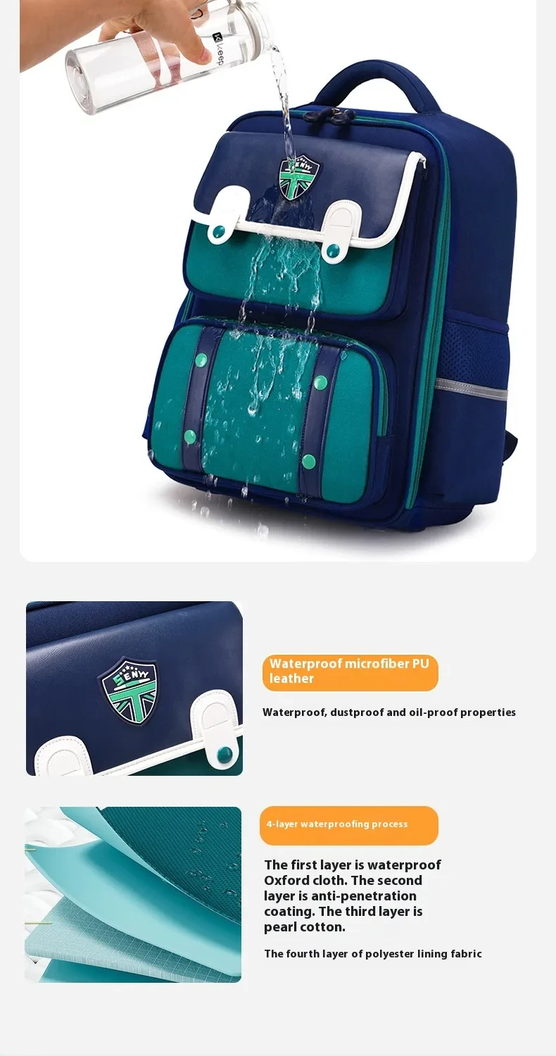 Student Schoolbag Spine Protection Burden Alleviation Backpack Water Repellent