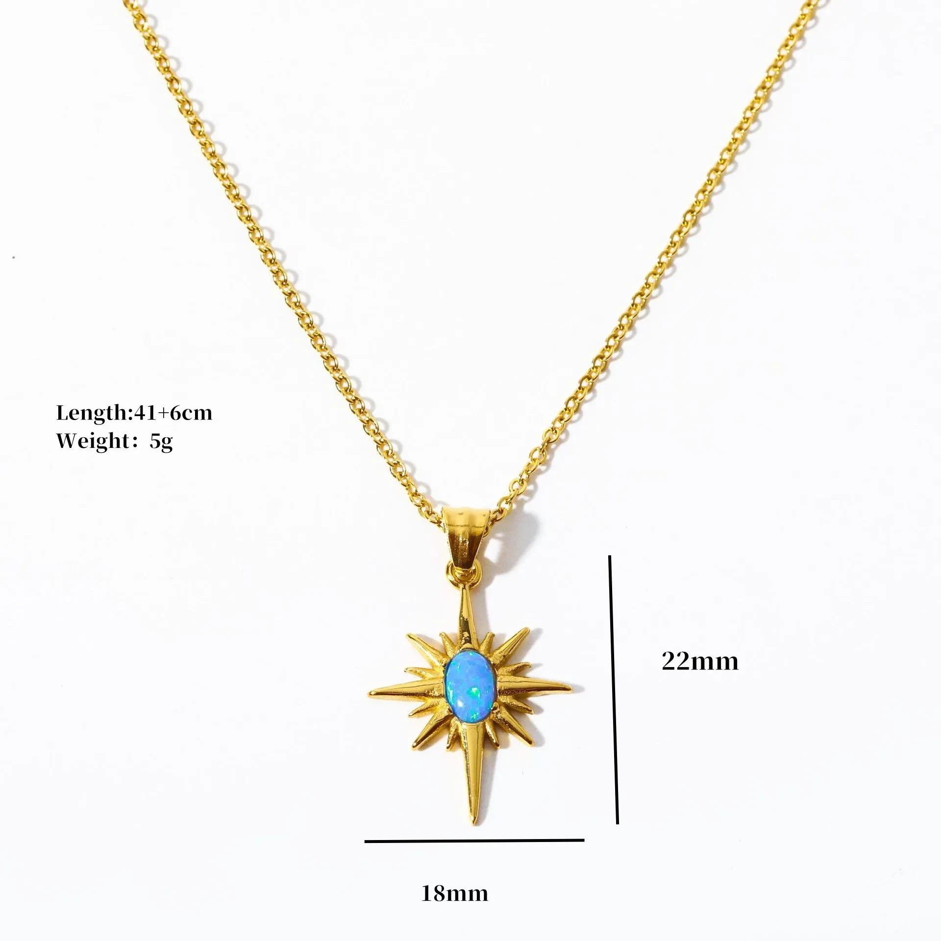 Stainless Steel Natural Gem Clavicle Chain Gold Necklace