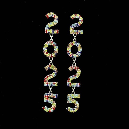 Digital Rhinestone Pendant Geometric Tassel Digital Pendant Earrings