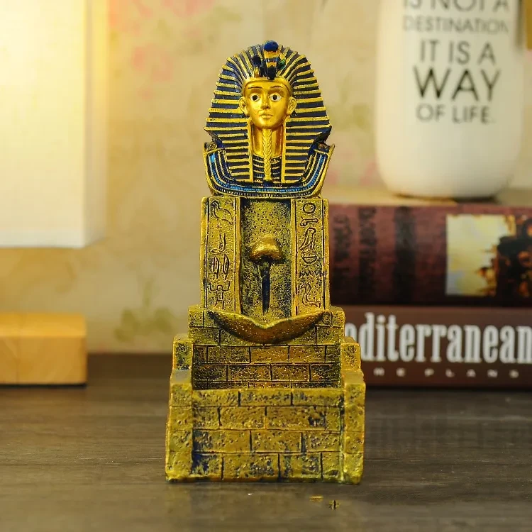 Creative Ancient Egypt Backflow Incense Burner Resin Crafts Home Buddha Ornament