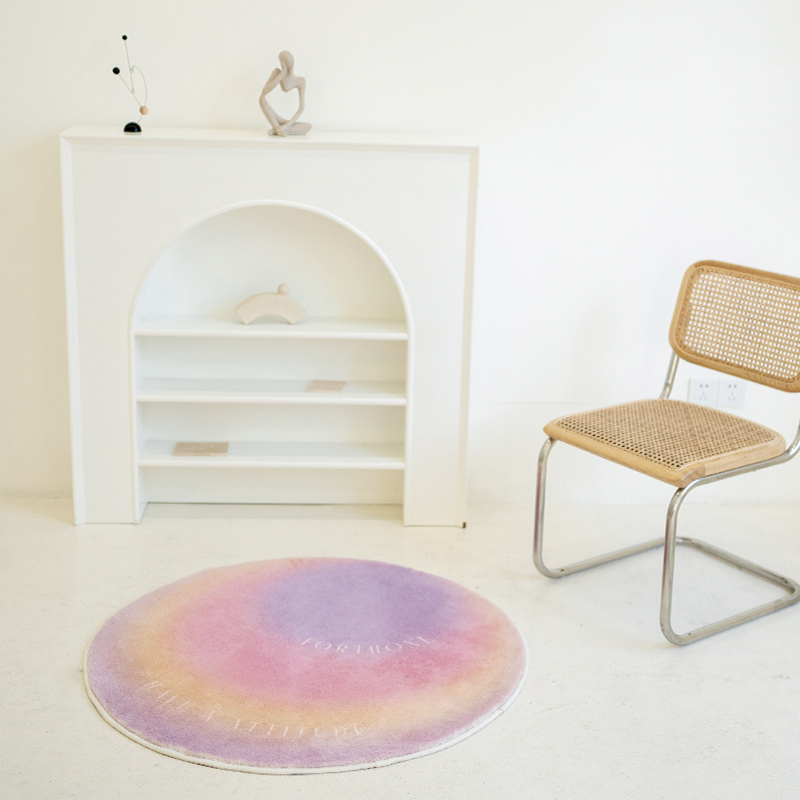 Gradient Atmosphere Carpet Bedroom Living Room Round Bedside