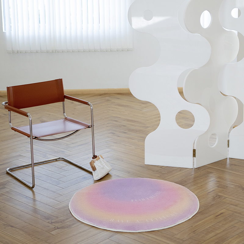 Gradient Atmosphere Carpet Bedroom Living Room Round Bedside