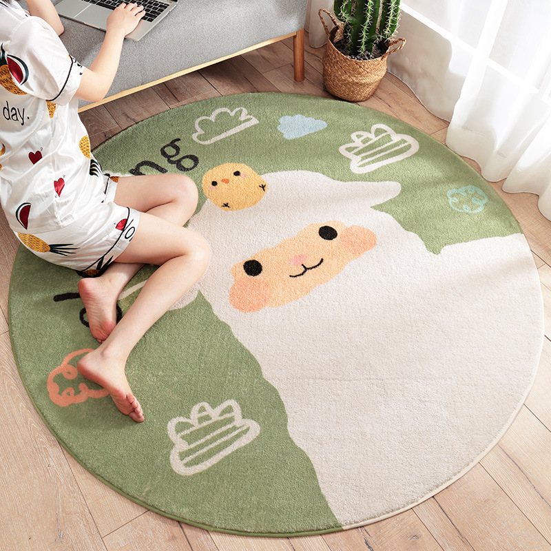 Children's Room Bedroom Round Carpet Cute Animal Cartoon
