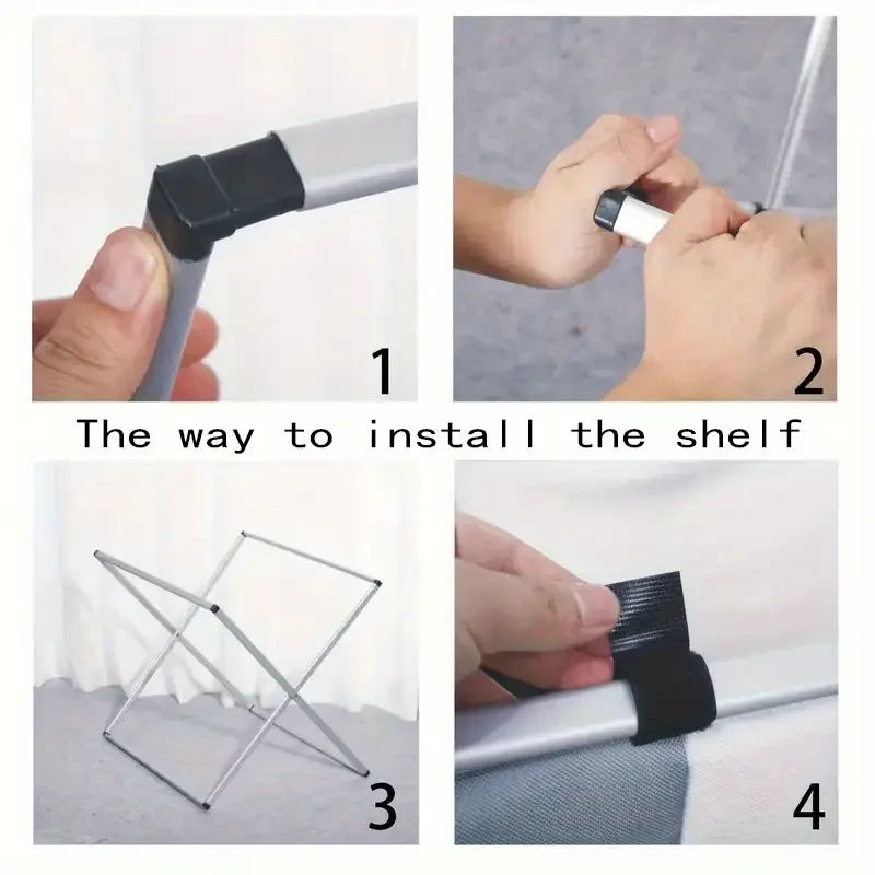 Foldable Triple-Grid Laundry Basket in Grey - Durable Canvas with Dark