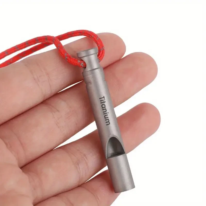 Ultra-Light Titanium Emergency Whistle with Lanyard
