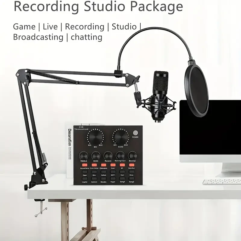 Complete Podcasting Studio Bundle - BM800 Mic with V8 Sound Card