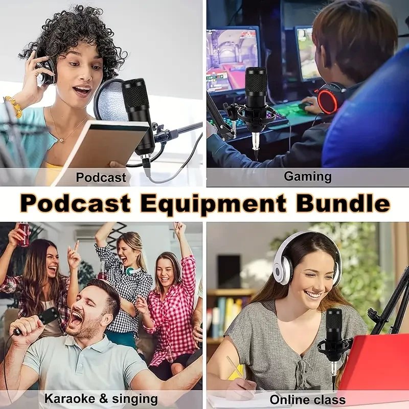 Complete Podcasting Studio Bundle - BM800 Mic with V8 Sound Card