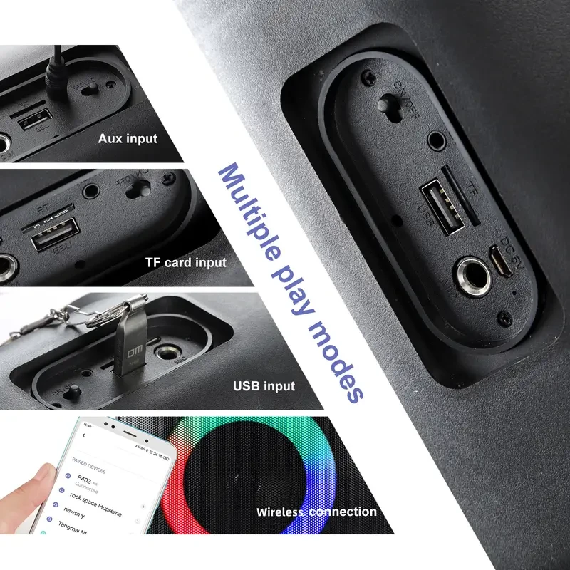 Wireless Portable Boombox Speaker - Rechargeable with 4-Inch Woofer