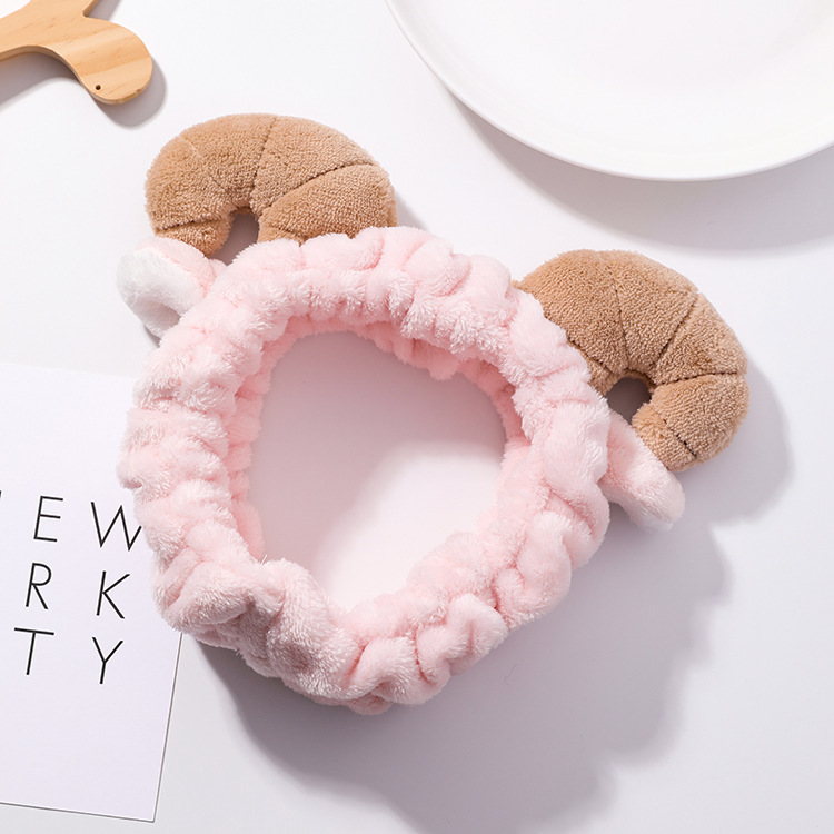 Soft Horns Hair Band Cute Female Face Makeup Cleansing Hair Accessories Plush Headband