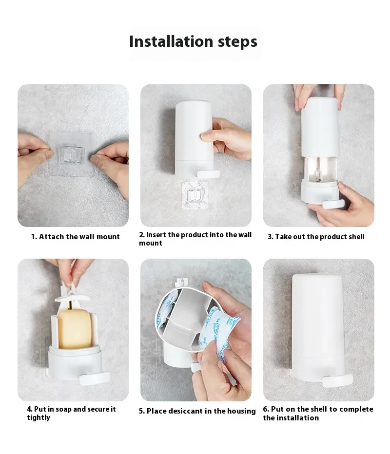 Soap Grinder Dispenser Soap Box Wall Mounted Dry Organizer Box Soap Powder Grinding Box For Restaurant Kitchen Office Gyms Hotel