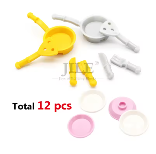 City Mini Food Building Blocks Hamburger Pizza Fries Cake Dessert Chocolate Cookies MOC Bricks Plastic Assemble Part Figures Toy