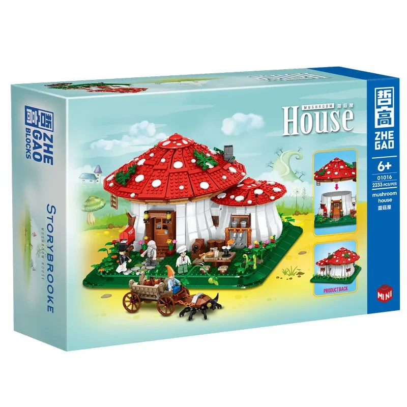 Mushroom House Street View Building Decoration Puzzle Assembly