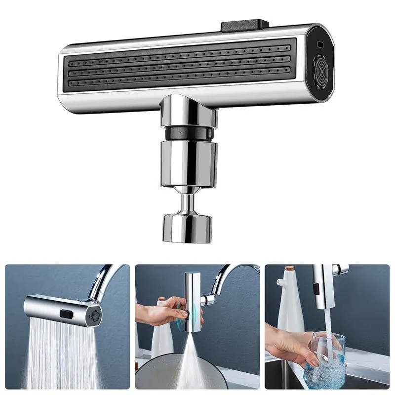 Universal Rotating Waterfall Kitchen Faucet Bubbler