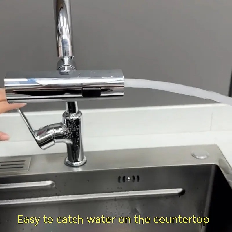 Universal Rotating Waterfall Kitchen Faucet Bubbler