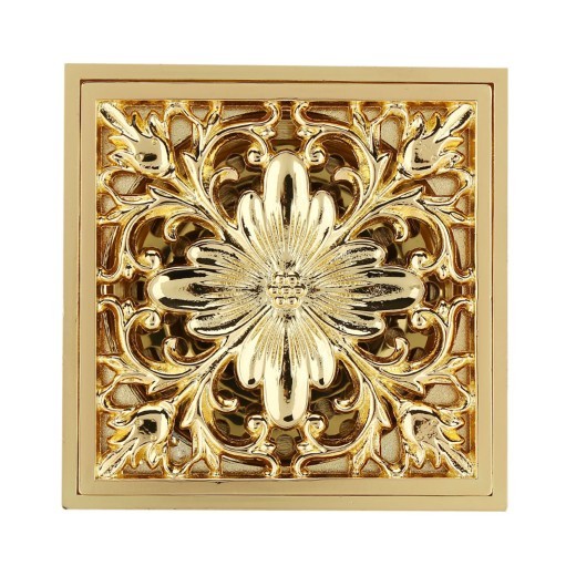 Antique Brass Square Floor Drain with Strainer Bathroom Washroom Drainage & Clean Accessories