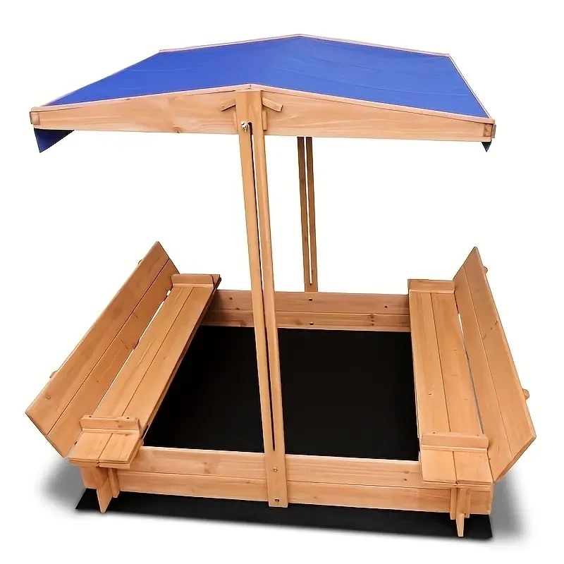 1pc Wooden Sandpit with Canopy
