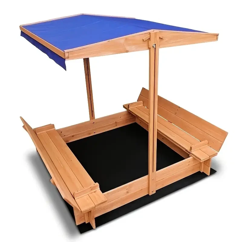 1pc Wooden Sandpit with Canopy