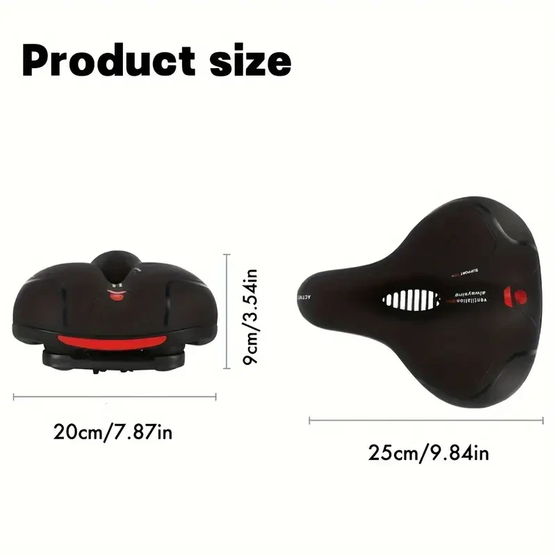 Wide Bicycle Seat Comfort for Men Women with Dual Shock Absorption