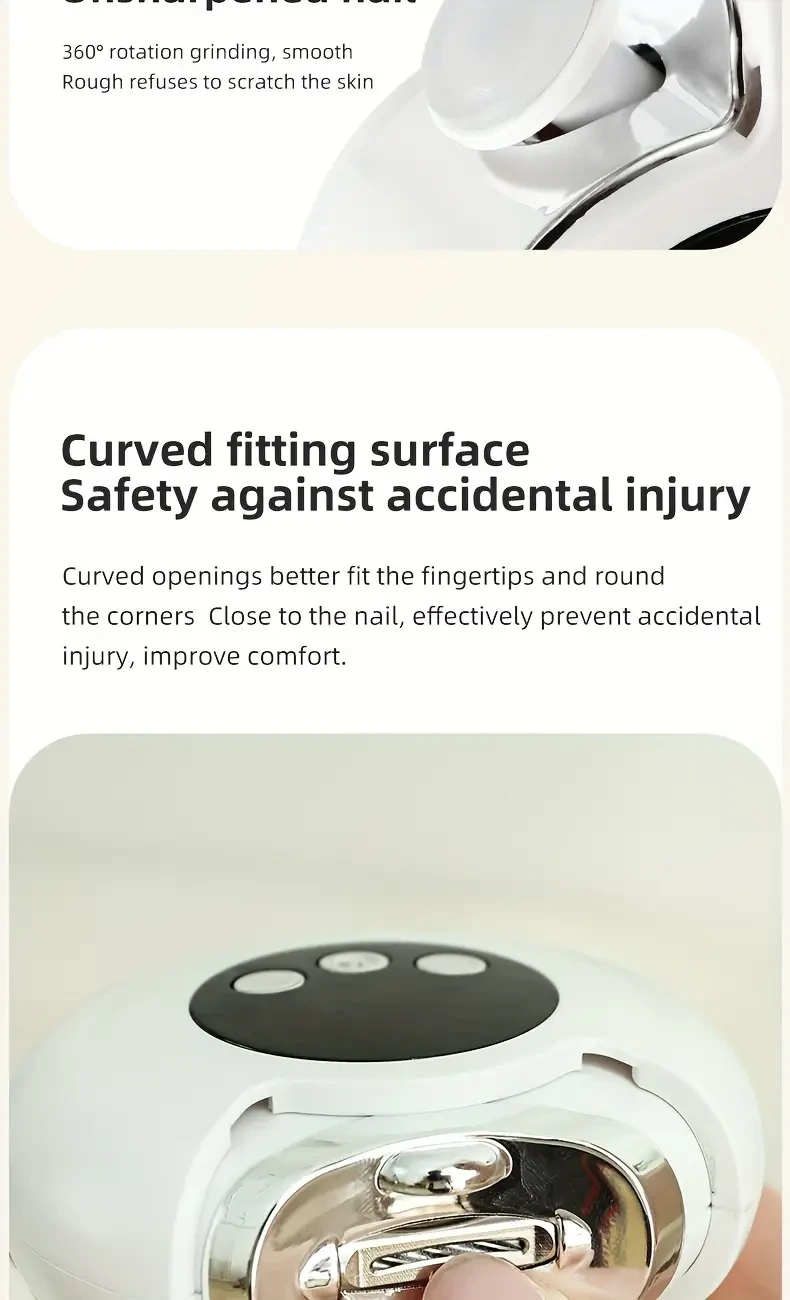 2-in-1 USB Rechargeable Electric Nail Clipper & Polisher