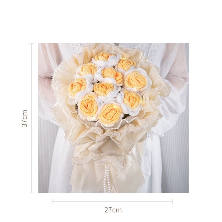 Wool Bouquet Hand Woven Rose