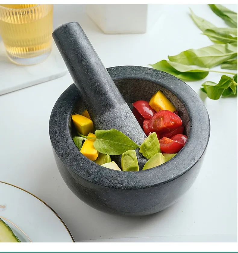 Stone Mortar Vintage Marble Kitchen Home Grinder