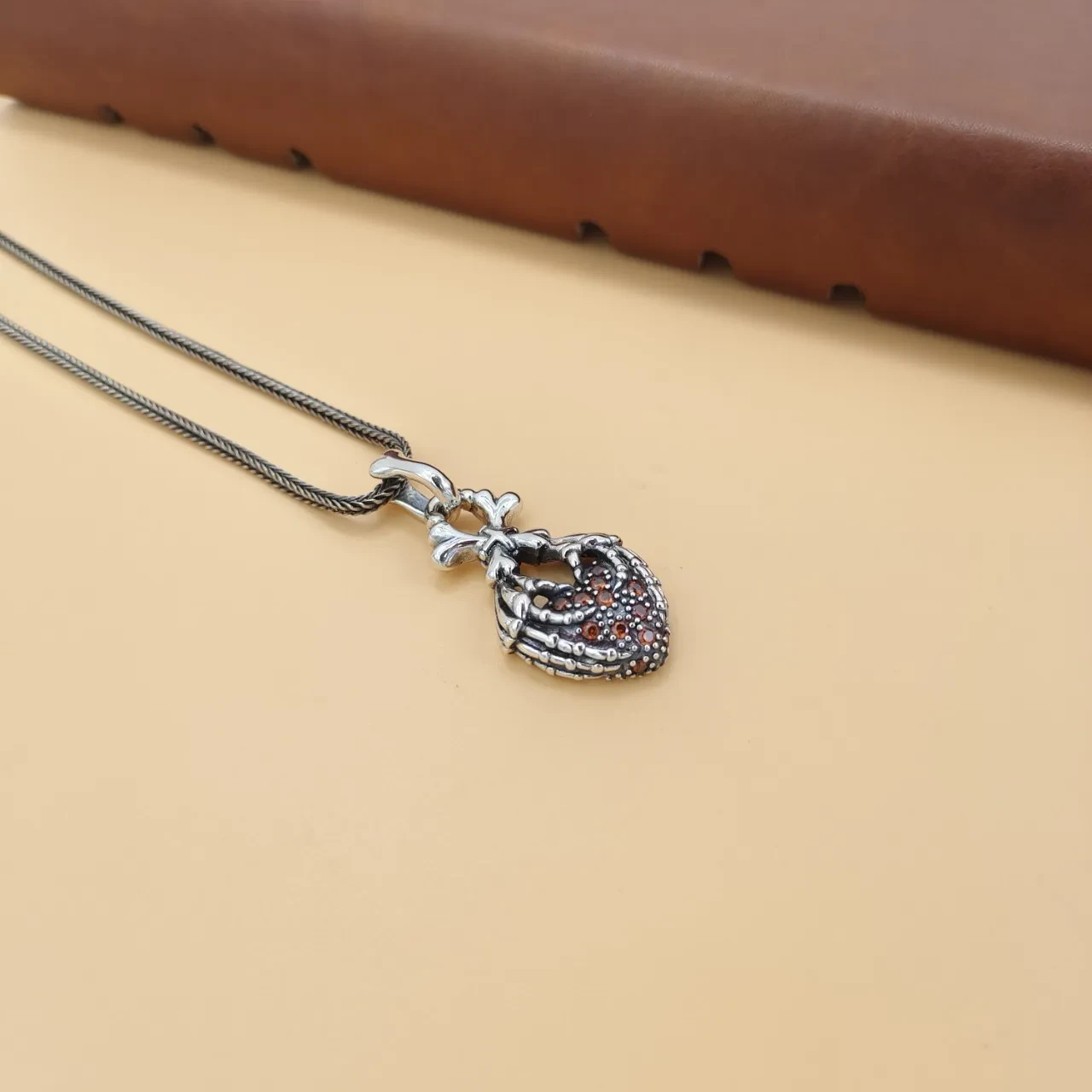 Silver 925 Broken Double-sided Three-dimensional Pendant Full Diamond