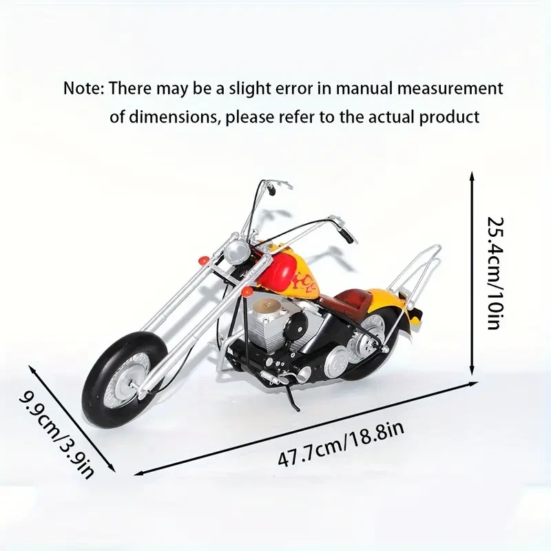 Iron Chopper Motorcycle Model Kit, 47.75cm Large Flame Design