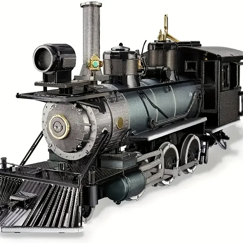 3D Puzzle DIY Model, Green Steam Locomotive