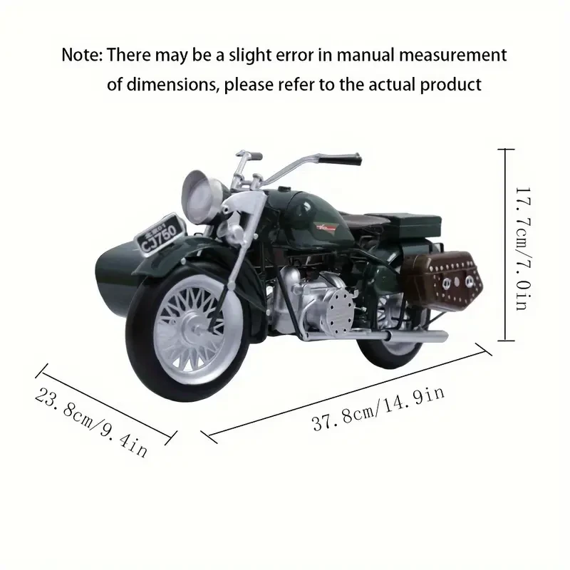 Vintage Military Motorcycle Model - 37.85cm Iron Crafted Collectible