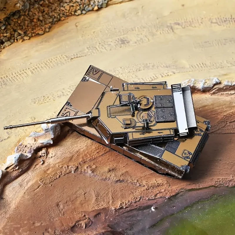 1pc 3D DIY Metal Model Kit Mixed Color Abrams Tank Model