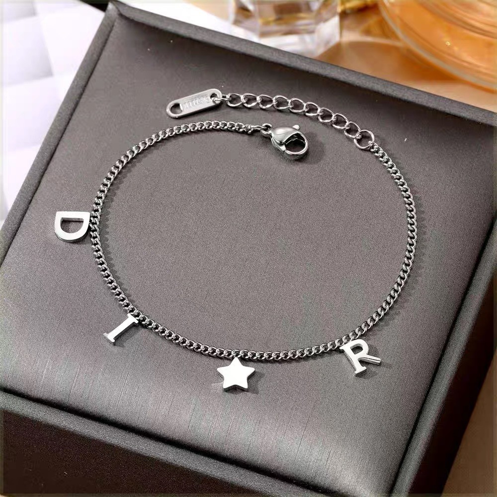 Korea New Fashion Letter Star Pendant Bracelet
