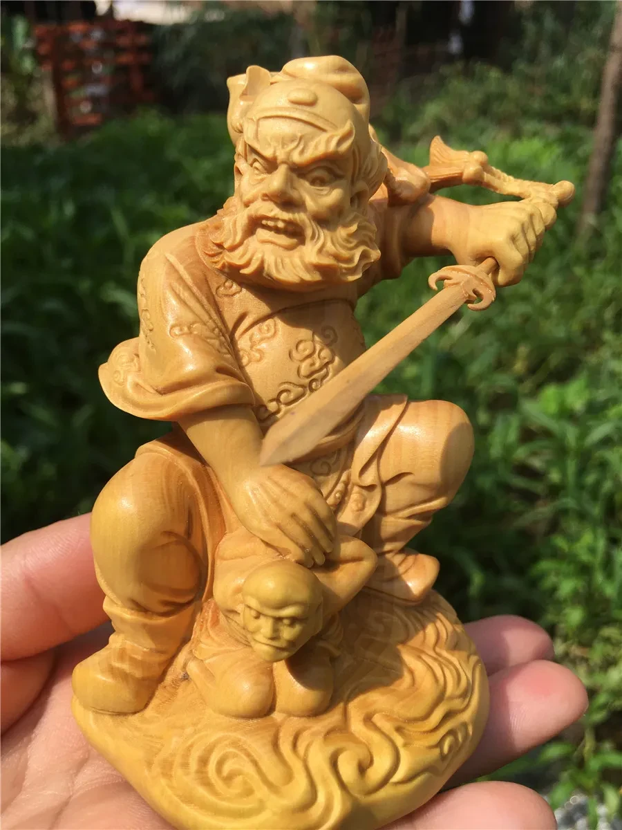 Thuja Boxwood Wood Carving God Statue