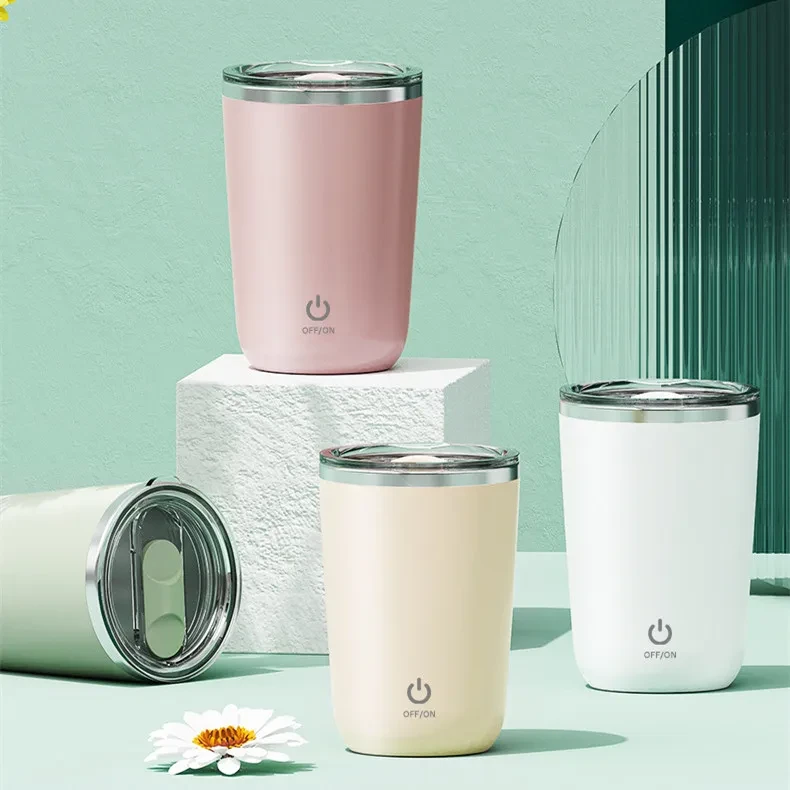 350ml Automatic Self Stirring Mug Coffee Milk Juice Mixing Cup Electric Stainless Steel Lazy Rotating Mug Magnetic Stirring Cup Kitchen Gadgets