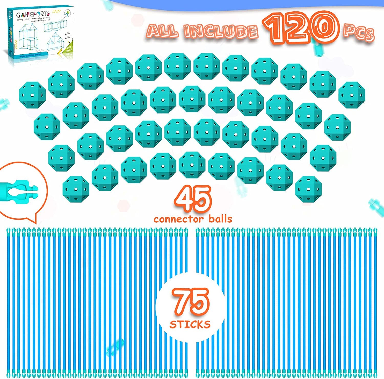 Children's DIY Building Castle Beading Tent Toy  STEM Large Building Blocks Game House