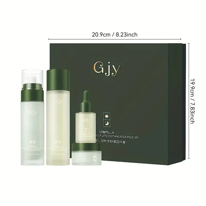 Suit/Toner + Essence + Moisturizer + Moisturizing Cream Snow for Lotus Stay Up Late Four-piece Set Hydrating Skin Care Set Water Cream Skin Care Set Gift Box Birthday Gift Christmas Gift Thanksgiving Gift Valentine's Day Gift