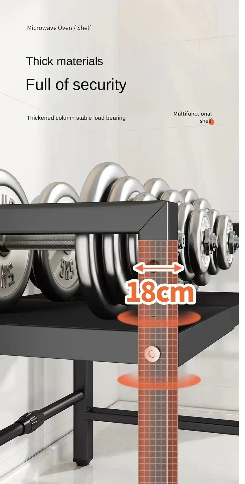 1pc LANTUTU Expandable Microwave Oven Rack - Stainless Steel 2-Tier Countertop Organizer with 6 Hooks, Ideal for Kitchen Utensils & Spices Storage - Perfect Mother's Day Gift