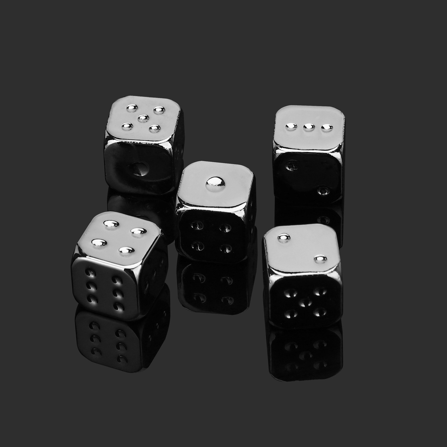 5PCS/1Set Metal Dice Golden/Silver/Bronze Funny Game Dice Six-Sided Decider Board Game Accessories 13mm