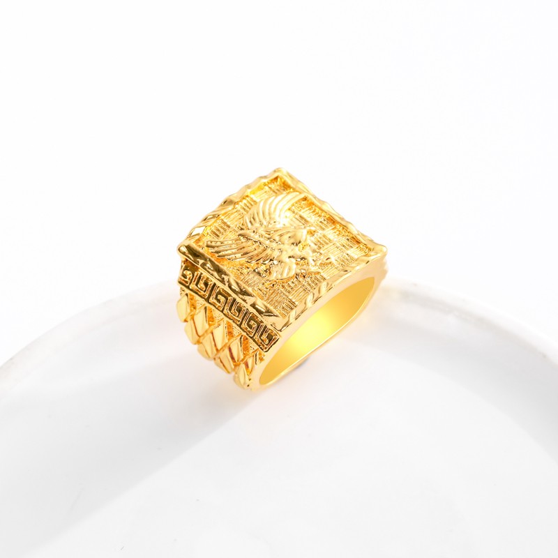 Punkboy Hip Hop Rock Style Gold Plated Domineering Carved Flying Eagle Animal Pattern