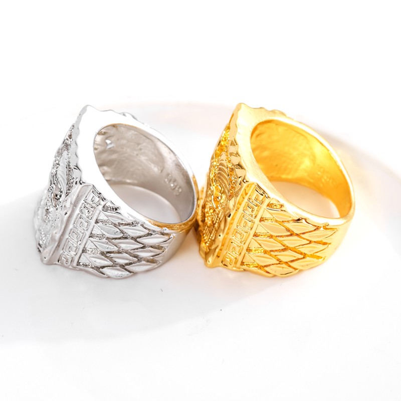 Punkboy Hip Hop Rock Style Gold Plated Domineering Carved Flying Eagle Animal Pattern