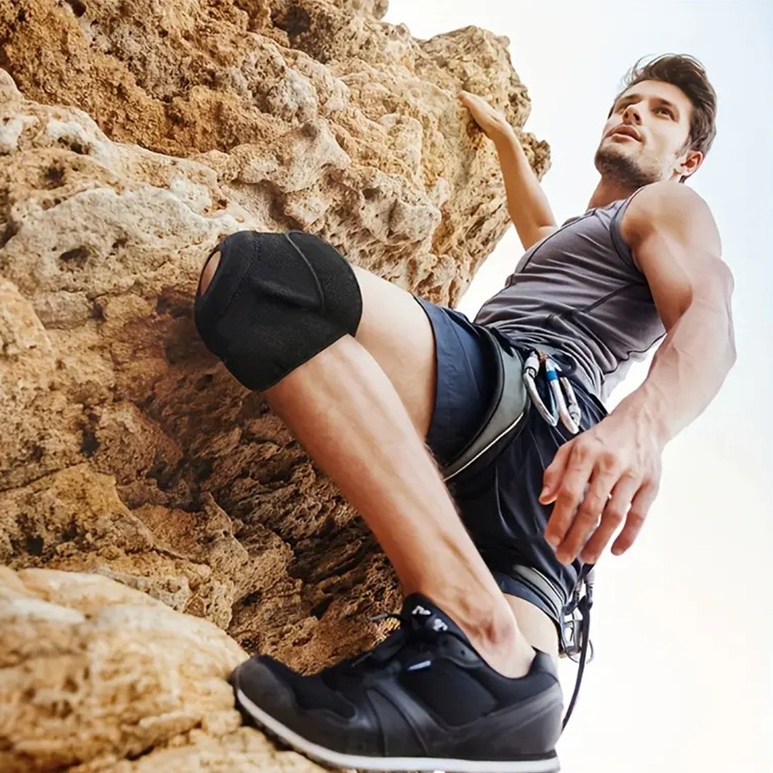 Adjustable Knee Brace with Side Stabilizers - Breathable Knee Support for Sport Training and Pain Relief