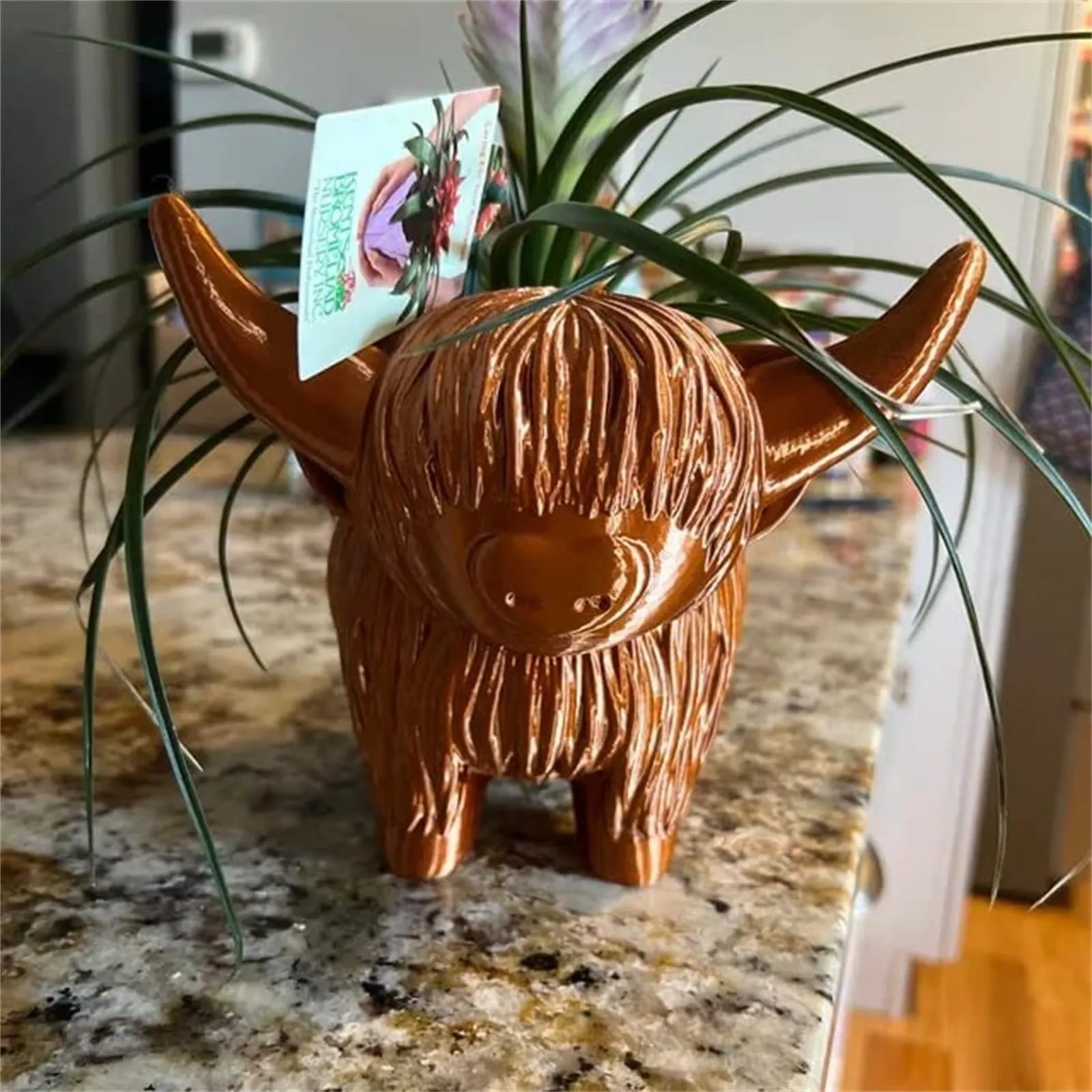 Highland Cow Flower Pot Statue Resin Crafts