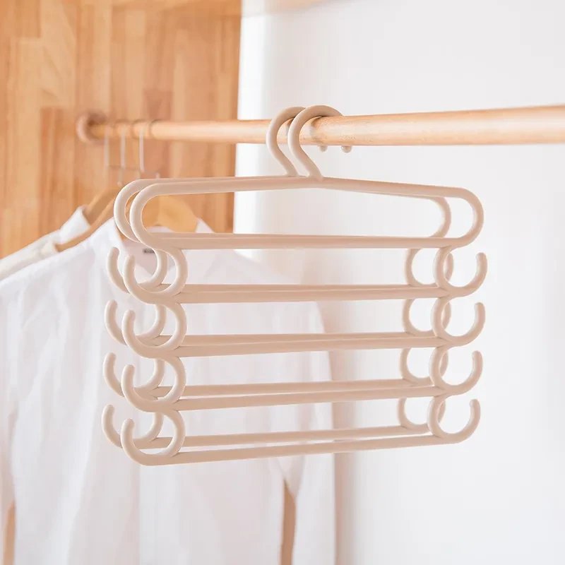 Stainless Steel Wardrobe Storage Type Pants Trousers Hanger Multi Layers Clothing Towel Storage Rack Closet Space Saver
