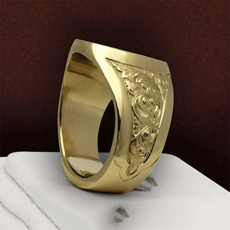 Punk Exaggerate Gold Color Ring