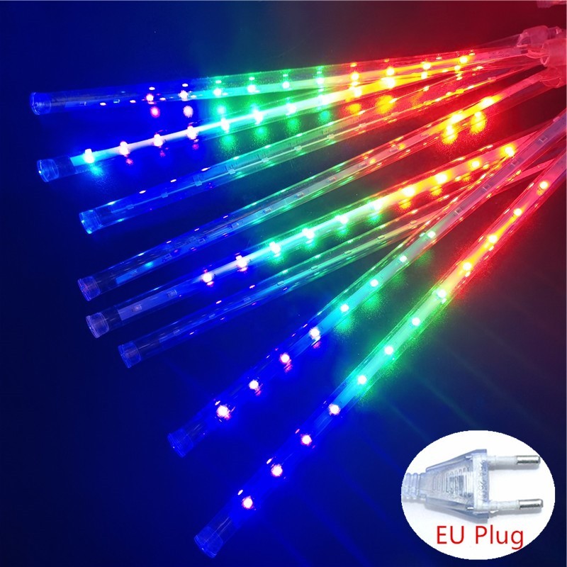 LED Meteor Shower Fairy String Lights - 8 Tubes, 30/50cm