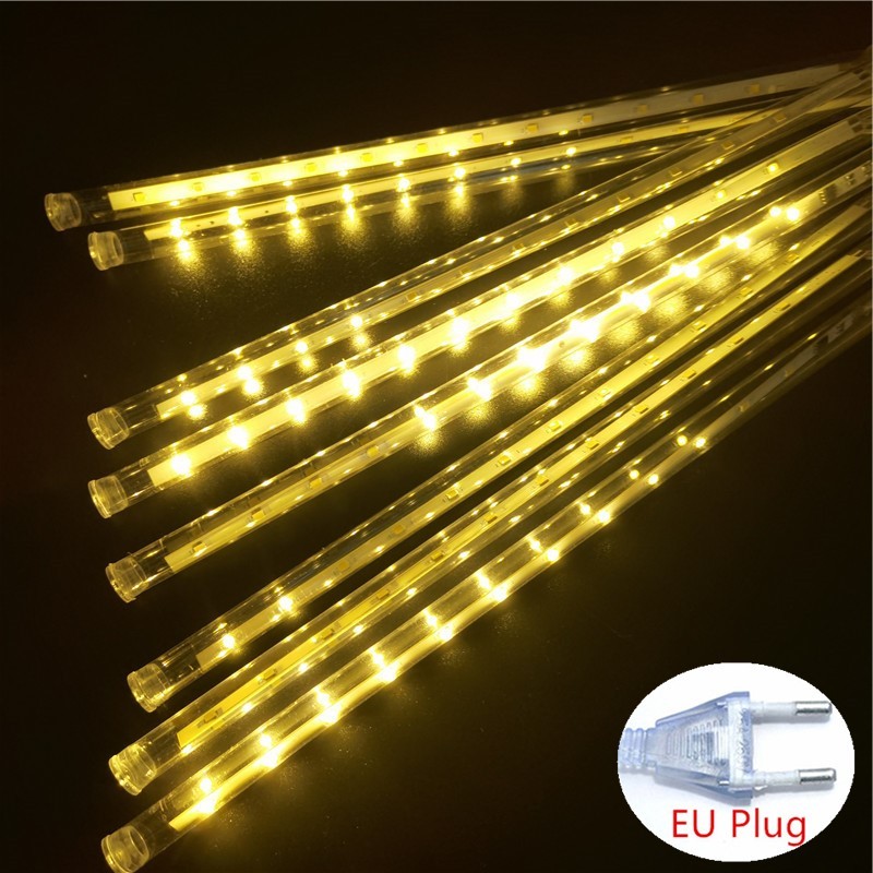 LED Meteor Shower Fairy String Lights - 8 Tubes, 30/50cm
