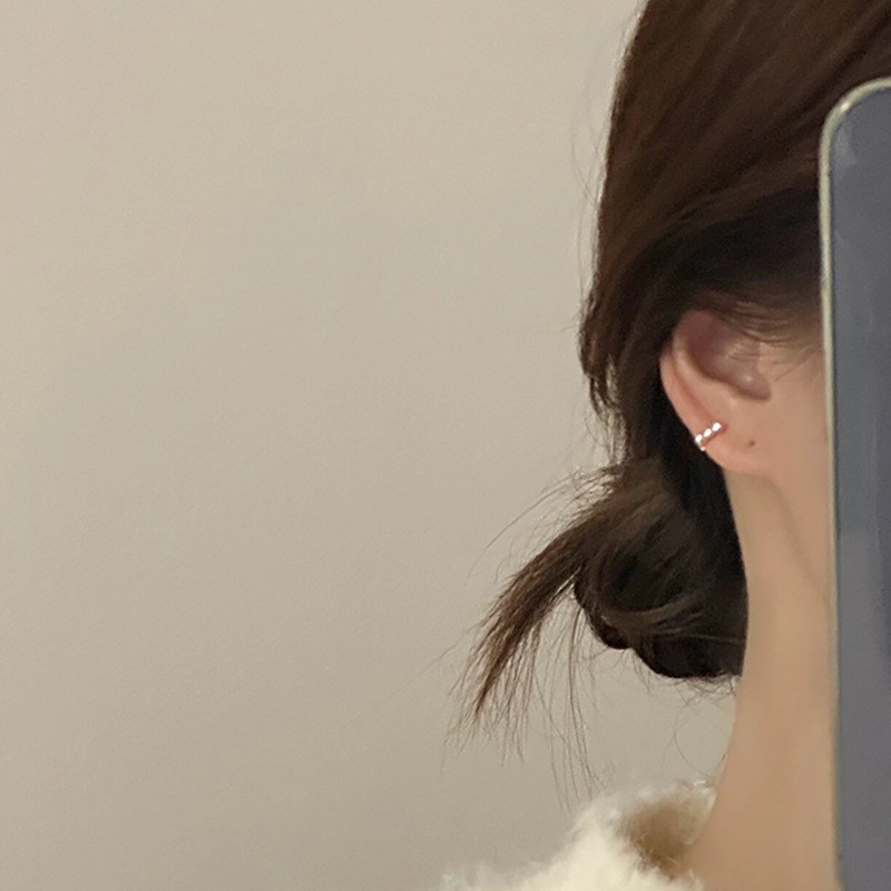 Real 925 Sterling Silver Small Cute Geometric Heart Hoop Earrings